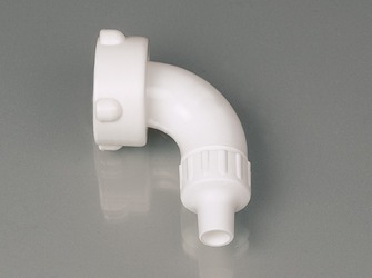 Hose angle bracket with cap nut, white