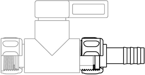 StopCock, désignation 05, vue latérale du robinet avec tuyau