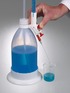 Burette de titration avec protection contre les éclats en utilisation