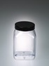 Bote de cuello ancho, cuadrado, PVC transparente, 1000 ml